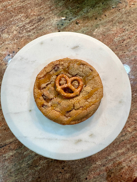 Salted Caramel Pretzel Chocolate Chip Cookie